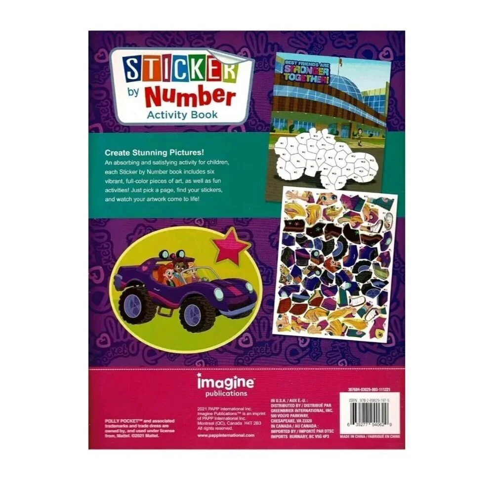 Polly Pocket - Sticker by Number Activity Book Over 100 Stickers - NEW